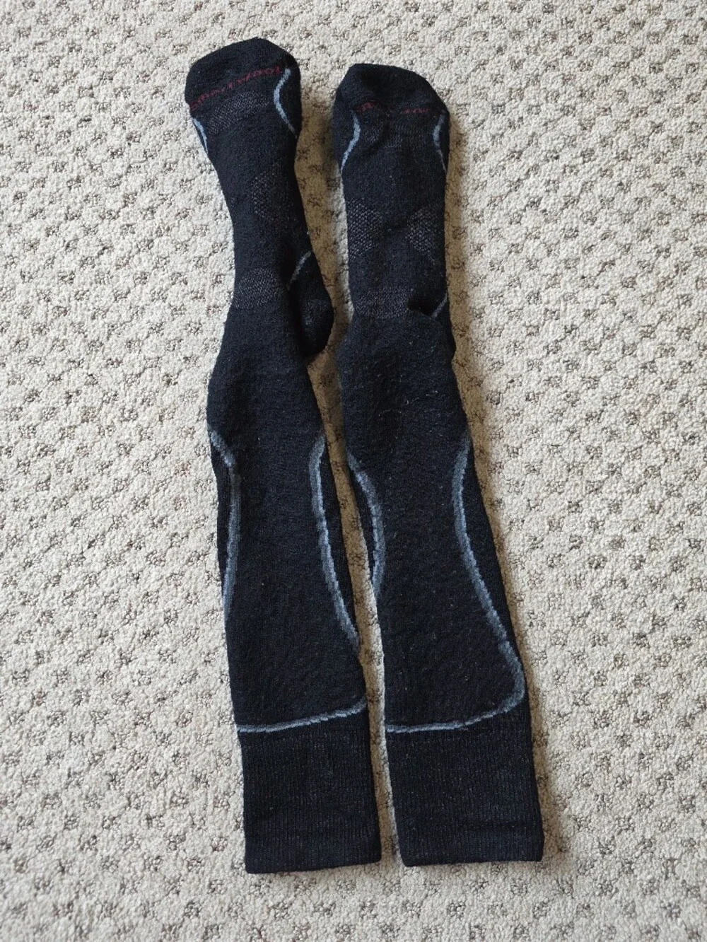 Smartwool Black Athletic Over The Calf Socks with Gray Detailing